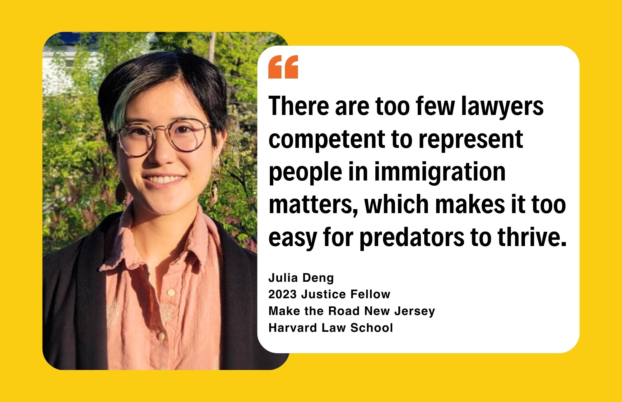 Fellow feature: Julia Deng - Immigrant Justice Corps